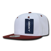 Decky 351 - Blank 2-Tone Snapback Hat, 6 Panel Flat Bill Cap