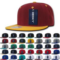 Lot of 12 Decky Snapback Hats Flat Bill Caps 2-Tone Color Bulk