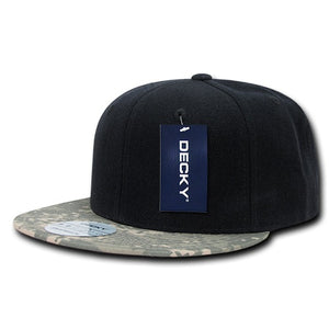 Decky 356 Camo Bill Snapback Flat Bill Hats - 
