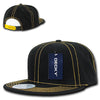 Decky 358 - Contrast Stitch Snapback Hat, 6 Panel Contra-Stitch Flat Bill Cap - CASE Pricing
