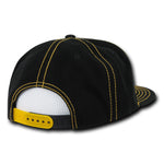 Decky 358 - Contrast Stitch Snapback Hat, 6 Panel Contra-Stitch Flat Bill Cap