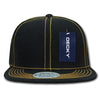 Decky 358 - Contrast Stitch Snapback Hat, 6 Panel Contra-Stitch Flat Bill Cap - CASE Pricing