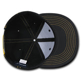 Decky 358 Contrast Stitch Snapback Hat, 6 Panel Contra-Stitch Flat Bill Cap