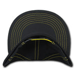 Decky 358 - Contrast Stitch Snapback Hat, 6 Panel Contra-Stitch Flat Bill Cap - Picture 8 of 13