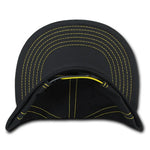 Decky 358 - Contrast Stitch Snapback Hat, 6 Panel Contra-Stitch Flat Bill Cap - CASE Pricing - Picture 8 of 13