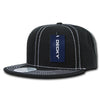 Decky 358 - Contrast Stitch Snapback Hat, 6 Panel Contra-Stitch Flat Bill Cap - CASE Pricing