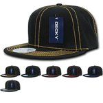 Decky 358 - Contrast Stitch Snapback Hat, 6 Panel Contra-Stitch Flat Bill Cap - CASE Pricing - Picture 1 of 13