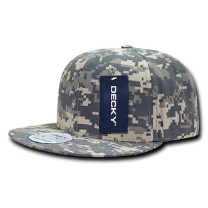 Decky 360 - Ripstop Snapback Hat, 6 Panel Flat Bill Cap - 