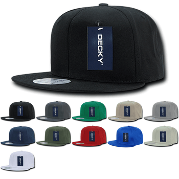 Lot of 12 Decky Cotton Snapback Hats Flat Bill Caps Bulk