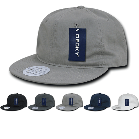 Decky 370 - Relaxed Snapback Hat, 6 Panel Cotton Flat Bill Cap - CASE Pricing