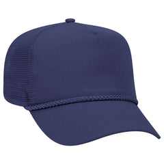 Otto 5 Panel Mid Pro Mesh Back Trucker Hat, Cotton Blend Twill Rope Cap - 39-071 - 