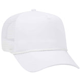 Otto 5 Panel Mid Pro Mesh Back Trucker Hat, Cotton Blend Twill Rope Cap - 39-071