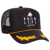 Otto 39-162 5-Panel High Crown Foam Trucker Hat - Black/Gold with Oak Leaves