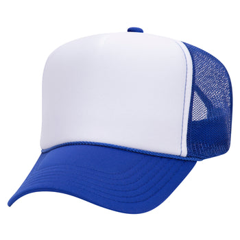 Otto 39-165 5-Panel High Crown Foam Trucker Hats - White Front Colors