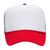 Otto 39-165 5-Panel High Crown Foam Trucker Hats - White Front Colors