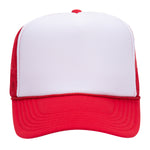Otto 5-Panel High Crown Foam Trucker Hats - White Front Colors - 39-165