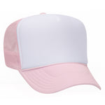 Otto 39-165 5-Panel High Crown Foam Trucker Hats - White Front Colors