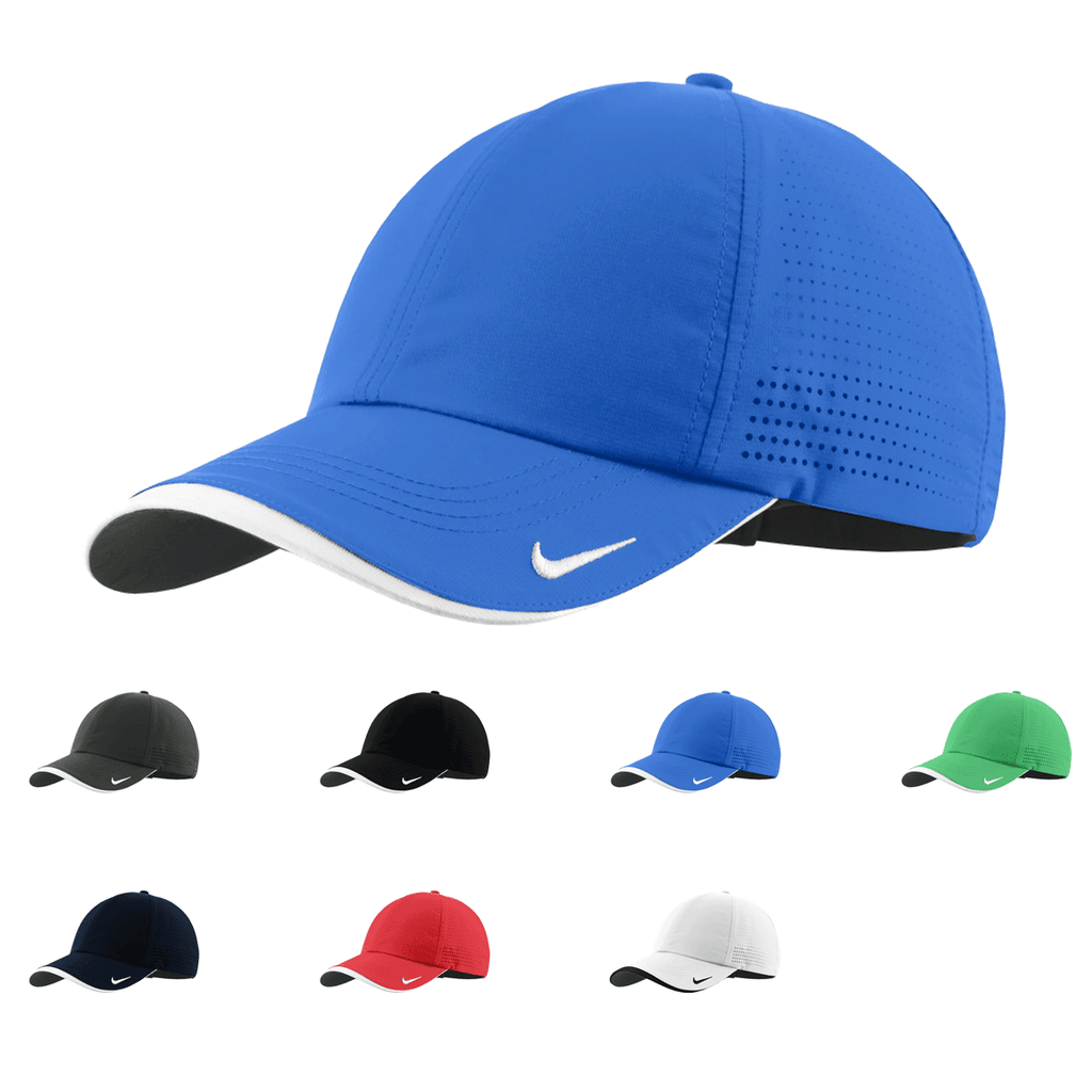 Nike Hat Baseball Cap Fitted Adult Small Swoosh Logo Green Vintage