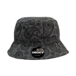 Decky 459 - Relaxed Paisley Bucket Hat, Bandana Pattern Bucket Cap