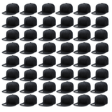 48 Pack Wholesale Bulk Snapback Hats, Blank Vintage Snapback Flat Bill Caps - Decky 4803