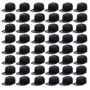 48 Pack Wholesale Bulk Snapback Hats, Blank Vintage Snapback Flat Bill Caps - Decky 4803 - 