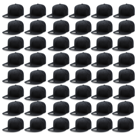 Wholesale Bulk Snapback Hats, Blank Vintage Snapback Flat Bill Caps (48 Packs) - Decky 4803