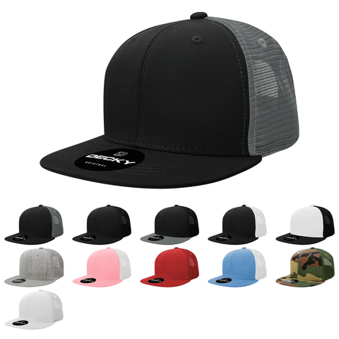 Decky 5010 - Kids Youth Trucker Hat, Flat Bill Snapback Cap