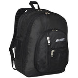 Everest mid-size Double Compartment Backpack with cargo room. Black