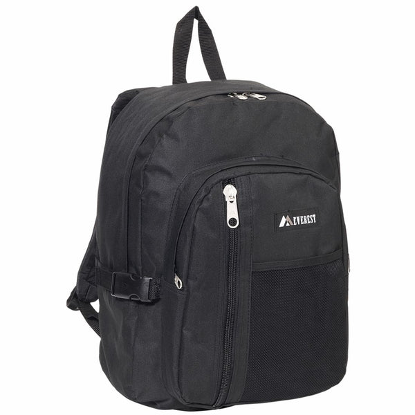 Everest Backpack with Front Mesh Pocket Black