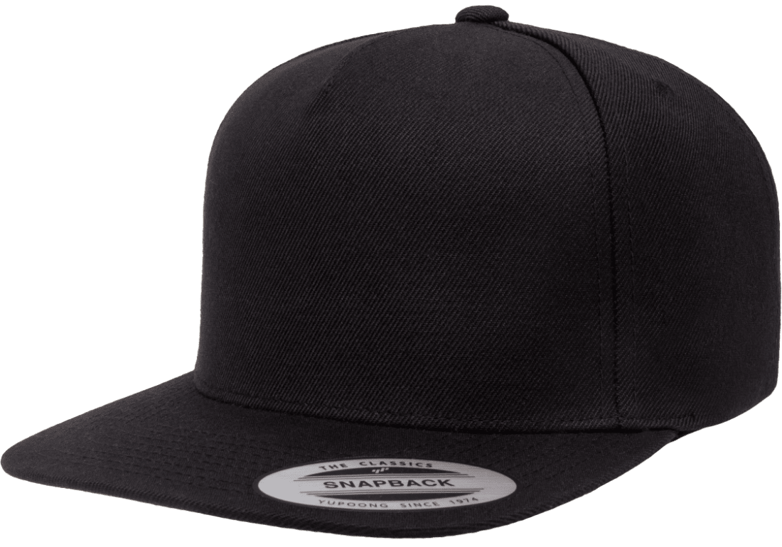 Yupoong 5089M Premium 5-Panel Snapback Hat, Flat Bill Cap - YP Yupoong 5089M Premium 5-Panel Snapback Hat, Flat Bill Cap - YP
