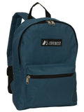 Everest Backpack Book Bag - Back to School Basic Style - Mid-Size Fuschia Blue