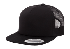 Yupoong 6005FF Foam Trucker Mesh Snapback Hat, Flat Bill Cap - 