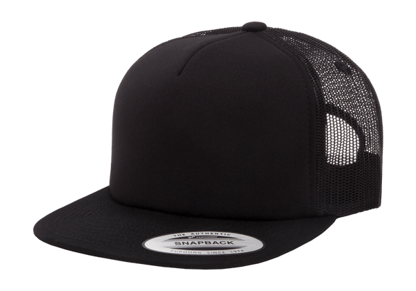 Yupoong 6005FF Foam Trucker Mesh Snapback Hat, Flat Bill Cap