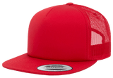 Yupoong 6005FF Foam Trucker Mesh Snapback Hat, Flat Bill Cap