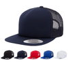Yupoong 6005FF Foam Trucker Mesh Snapback Hat, Flat Bill Cap