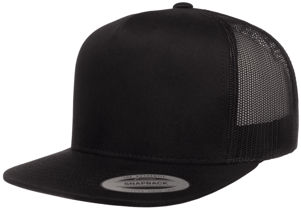 Yupoong 6006 Classic Trucker Snapback Hat, Flat Bill - Lot of 100