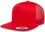 Yupoong 6006 Classic Trucker Snapback Hat, Flat Bill Hat with Mesh Back - YP Classics®