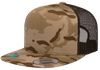 Yupoong 6006MC MultiCam® Camo Trucker Snapback Hat, Flat Bill Cap with Mesh Back - YP Classics®