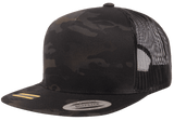 Yupoong 6006MC MultiCam® Camo Trucker Snapback Hat, Flat Bill Cap with Mesh Back - YP Classics®