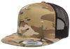 Yupoong 6006MC MultiCam® Camo Trucker Snapback Hat, Flat Bill Cap with Mesh Back - YP Classics®
