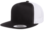 Yupoong 6006T Classic Trucker Snapback Hat, Flat Bill Cap with Mesh Back, 2-Tone Colors - YP Classics® - Picture 2 of 9