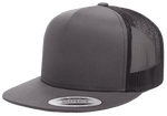 Yupoong 6006T Classic Trucker Snapback Hat, Flat Bill Cap with Mesh Back, 2-Tone Colors - YP Classics® - Picture 4 of 9