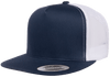 Yupoong 6006T Classic Trucker Snapback Hat, Flat Bill Cap with Mesh Back, 2-Tone Colors - YP Classics®
