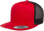 Yupoong 6006T Classic Trucker Snapback Hat, Flat Bill Cap with Mesh Back, 2-Tone Colors - YP Classics® - Picture 7 of 9