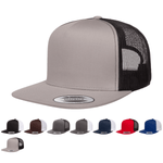 Yupoong 6006T Classic Trucker Snapback Hat, Flat Bill Cap with Mesh Back, 2-Tone Colors - YP Classics® - Picture 1 of 9