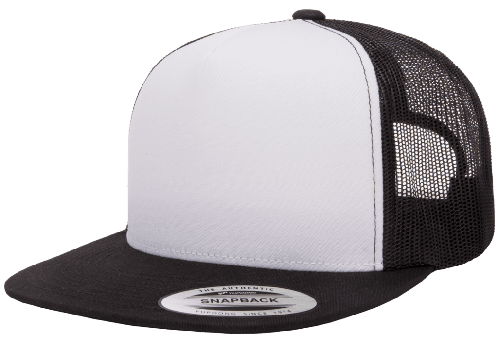 Plain black and 2024 white trucker hat