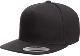 Yupoong 6007 5-Panel Cotton Twill Snapback Hat, Flat Bill Cap - YP Classics®