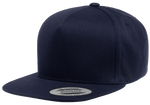 Yupoong 6007 5-Panel Cotton Twill Snapback Hat, Flat Bill Cap - YP Classics®