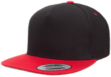 Yupoong 6007T 5-Panel Cotton Twill Snapback Hat, Flat Bill Cap - YP Classics®