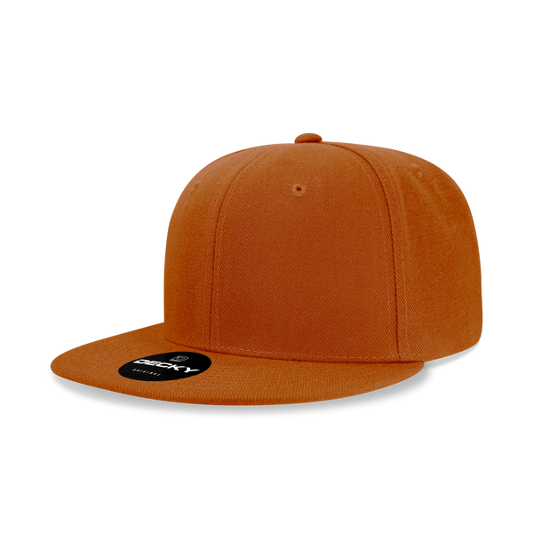 Decky 6020 - High Profile 6 Panel Snapback, Flat Bill Hat - CASE Pricing